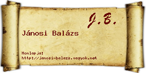 Jánosi Balázs névjegykártya