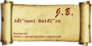 Jánosi Balázs névjegykártya